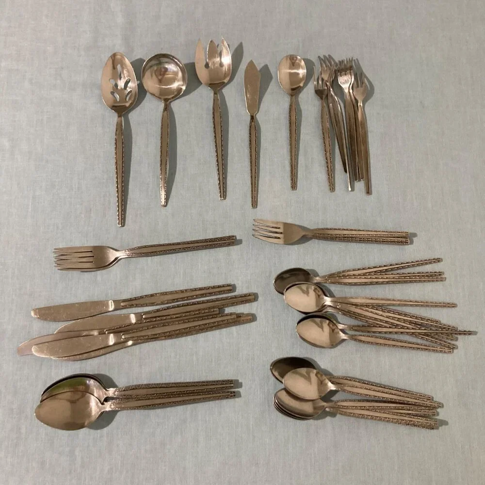 Vintage Rogers Ensenada Stainless Flatware Lot Of 50 Pieces Stanley Roberts